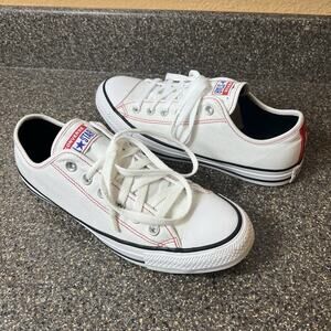 Converse All Star You Shoes Womens Sz 9.5 White/Red Lace Up Low Top Mens Sz 7.5